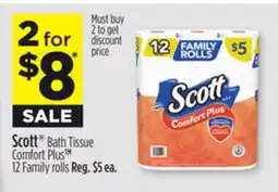 Dollar General Scott Bath Tissue Comfort Plus TM offer