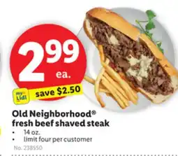 Lidl Old Neighborhood fresh beef shaved steak offer