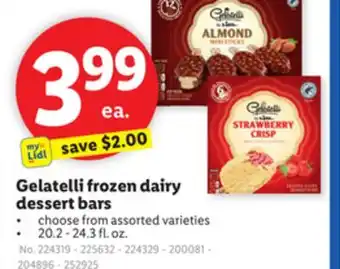 Lidl Gelatelli frozen dairy dessert bars offer
