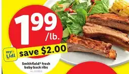 Lidl Smithfield fresh baby back ribs offer