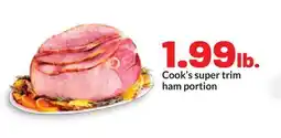 Hy-Vee Cook's super trim ham portion offer