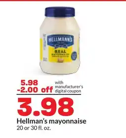Hy-Vee Hellman's mayonnaise offer