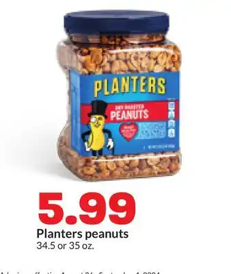 Hy-Vee Planters peanuts offer