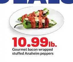 Hy-Vee Gourmet bacon wrapped stuffed Anaheim peppers offer