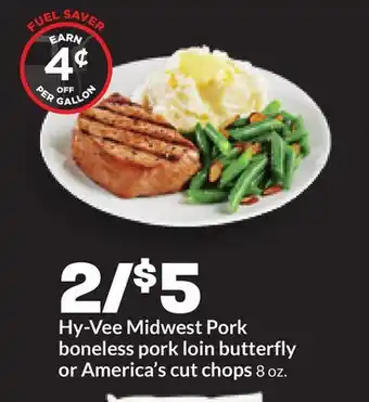 Hy-Vee Hy-Vee Midwest Pork boneless pork loin butterfly or America's cut chops offer