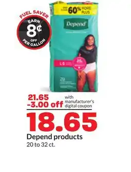 Hy-Vee Depend products offer