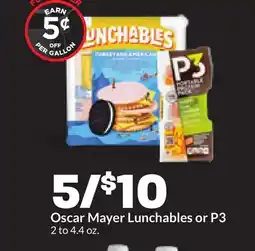 Hy-Vee Oscar Mayer Lunchables or P3 offer