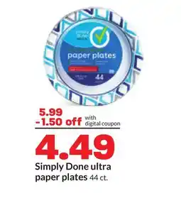 Hy-Vee Simply Done ultra paper plates offer