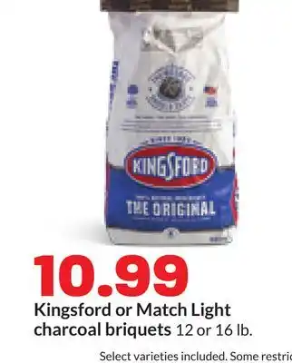 Hy-Vee Kingsford or Match Light charcoal briquets offer