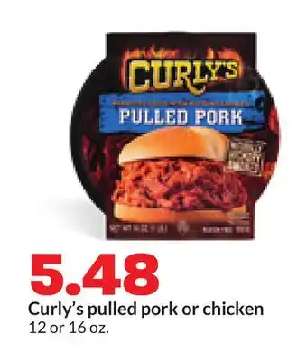 Hy-Vee Curly's pulled pork or chicken offer