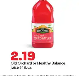 Hy-Vee Old Orchard or Healthy Balance juice offer