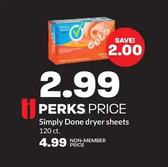 Hy-Vee Simply Done dryer sheets offer
