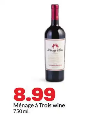 Hy-Vee Ménage á Trois wine offer