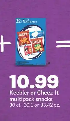 Hy-Vee Keebler or Cheez-It multipack snacks offer