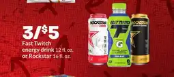 Hy-Vee Fast Twitch energy drink 12 fl. oz. or Rockstar 16 fl. oz offer