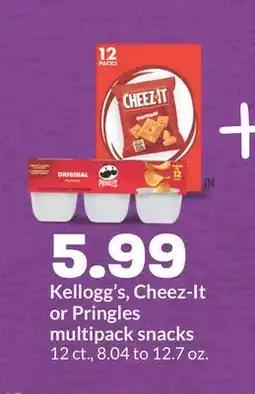 Hy-Vee Kellogg's, Cheez-It or Pringles multipack snacks offer