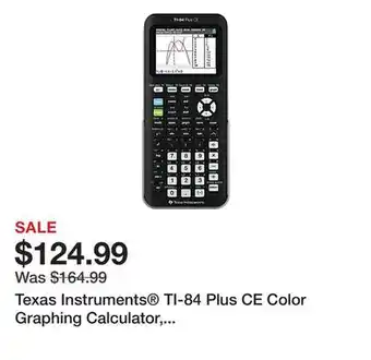 Office Depot Texas Instruments TI-84 Plus CE Color Graphing Calculator, Black/White offer