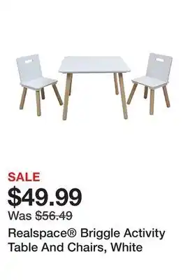 Office Depot Realspace Briggle Activity Table And Chairs, White offer