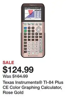 Office Depot Texas Instruments TI-84 Plus CE Color Graphing Calculator, Rose Gold offer