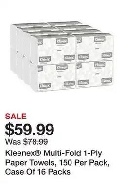 Office Depot Kleenex Multi-Fold 1-Ply Paper Towels, 150 Per Pack, Case Of 16 Packs offer