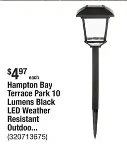 The Home Depot Hampton Bay Terrace Park 10 Lumens Black LED Weather Resistant Outdoor Solar Path Light offer