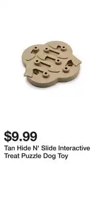Tan Hide N' Slide Interactive Treat Puzzle Dog Toy