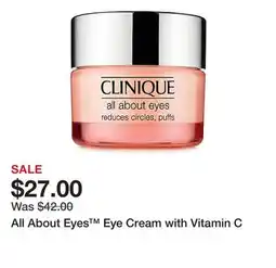 Belk All About Eyes Eye Cream with Vitamin C offer