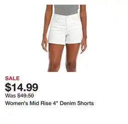 Belk Women's Mid Rise 4 Denim Shorts offer