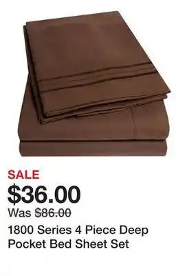 Belk 1800 Series 4 Piece Deep Pocket Bed Sheet Set offer
