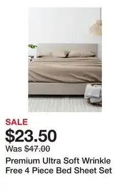 Belk Premium Ultra Soft Wrinkle Free 4 Piece Bed Sheet Set offer