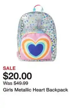 Belk Girls Metallic Heart Backpack offer
