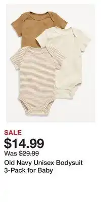 Old Navy Old Navy Unisex Bodysuit 3-Pack for Baby offer