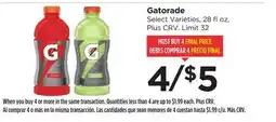 Food 4 Less Gatorade offer