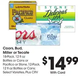 Ralphs Coors, Bud, Miller or Tecate offer