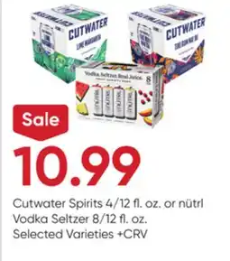 Stater Bros Cutwater Spirits 4/12 fl. oz. or nütrl Vodka Seltzer 8/12 fl. oz offer