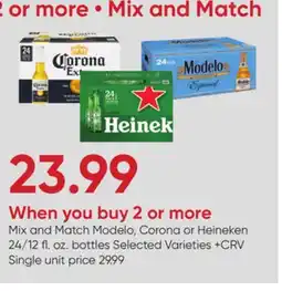 Stater Bros Modelo, Corona or Heineken offer