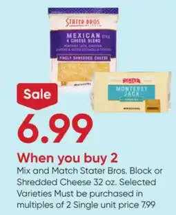 Stater Bros Stater Bros. Block or Shredded Cheese offer