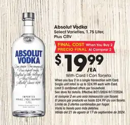 Ralphs Absolut Vodka offer