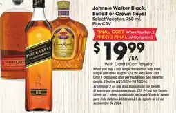Ralphs Johnnie Walker Black, Bulleit or Crown Royal offer