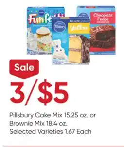 Stater Bros Pillsbury Cake Mix 15.25 oz. or Brownie Mix 18.4 oz offer