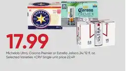 Stater Bros Michelob Ultra, Corona Premier or Estrella Jalisco offer