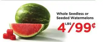 Food 4 Less Whole Seedless or Seeded Watermelons offer