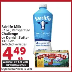 Vons Fairlife Milk 52 oz., Refrigerated Challenge or Danish Butter 13-16 oz offer