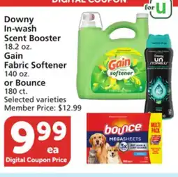 Albertsons Downy In-wash Scent Booster 18.2 oz. Gain Fabric Softener 140 oz. or Bounce 180 ct offer