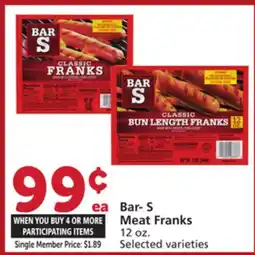 Albertsons Bar-S Meat Franks offer