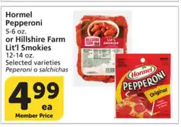 Albertsons Hormel Pepperoni 5-6 oz. or Hillshire Farm Lit'l Smokies 12-14 oz offer