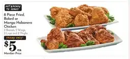 Pavilions 8 Piece Fried, Baked or Mango Habanero Chicken offer