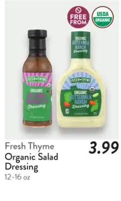 Fresh Thyme Fresh Thyme Organic Salad Dressing offer