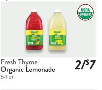 Fresh Thyme Fresh Thyme Organic Lemonade offer