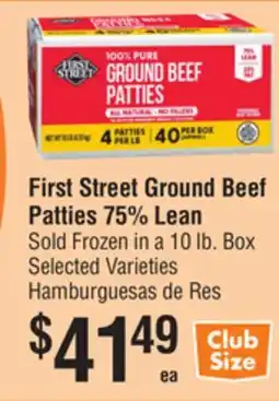 Smart & Final First Street Ground Beef Patties 75% Lean offer